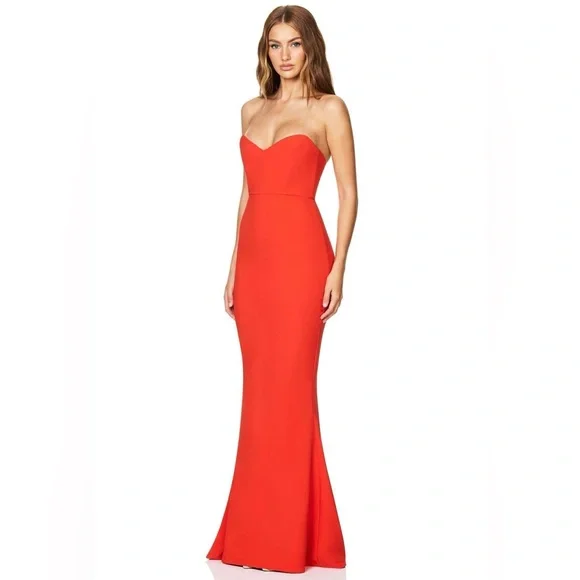 Nookie | Dresses | Nwt Nookie 389 Revolve Strapless Tangerine Evening Gown  Size S | Poshmark